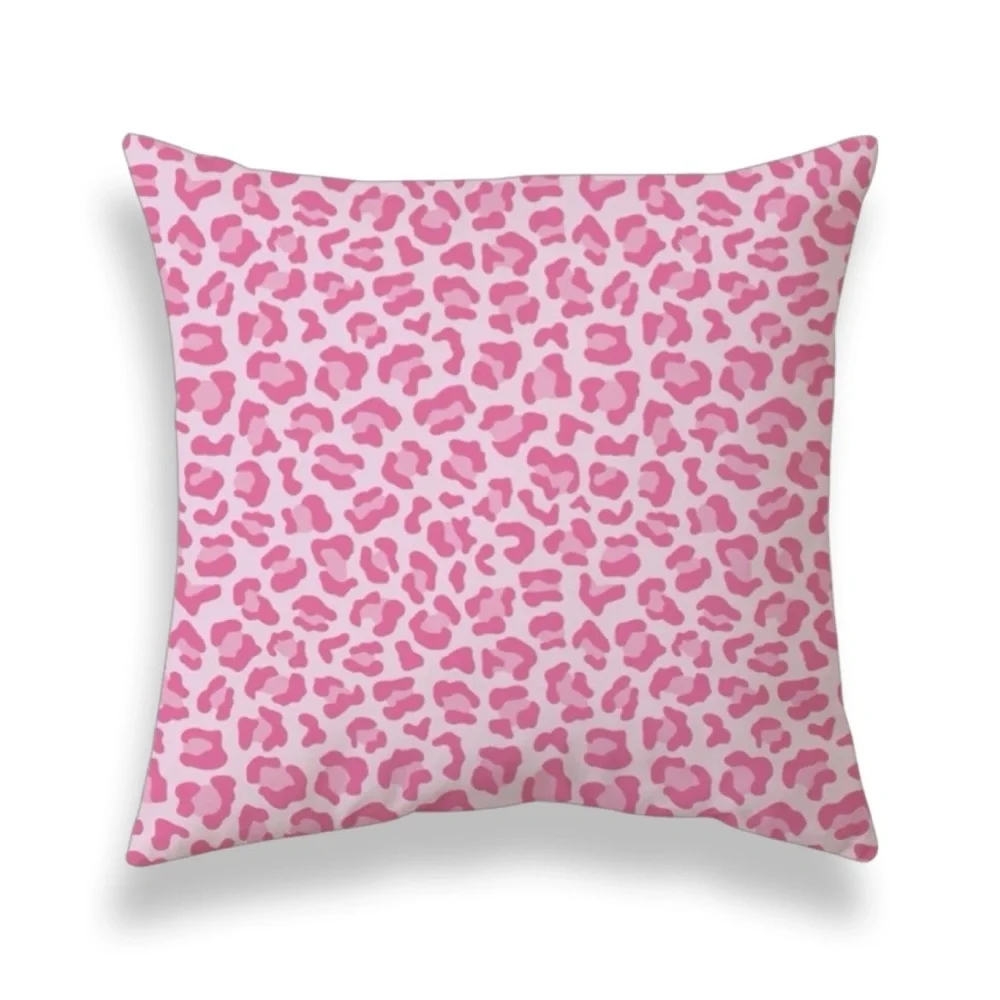 Luxury Home | Chic Two Tone Pink Leopard Print Throw Pillow Cover